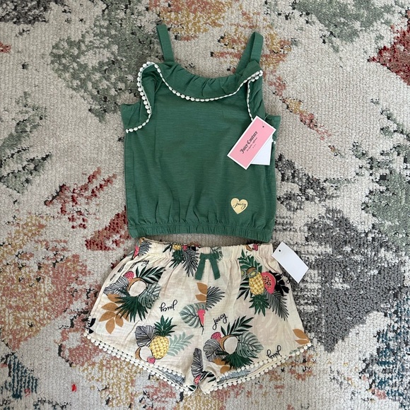 Juicy Couture Other - New Juicy Couture Girls Size 6 Tropical Boho Tank & Muslin Shorts Set